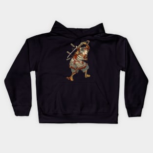 Samurai in Combat Ukiyo-e Design by Utagawa Kuniyoshi Kids Hoodie